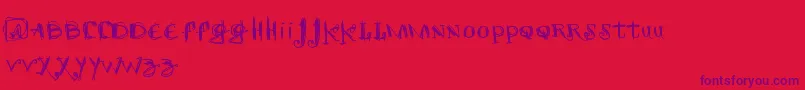 SCRETCH  Font – Purple Fonts on Red Background