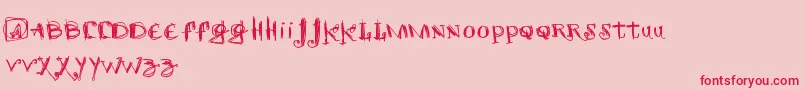 SCRETCH  Font – Red Fonts on Pink Background