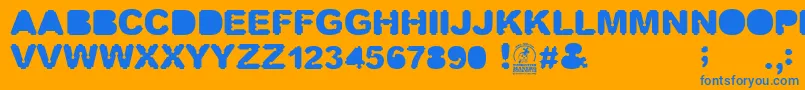 Screwdriver Font – Blue Fonts on Orange Background