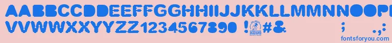 Screwdriver Font – Blue Fonts on Pink Background