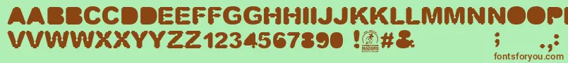 Screwdriver Font – Brown Fonts on Green Background