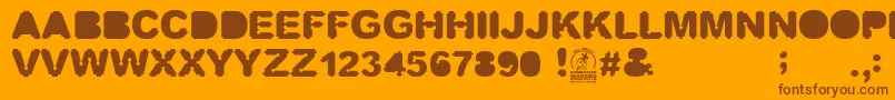 Screwdriver Font – Brown Fonts on Orange Background