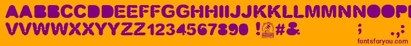 Screwdriver Font – Purple Fonts on Orange Background