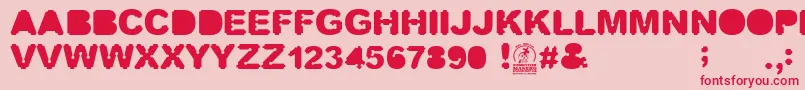 Screwdriver Font – Red Fonts on Pink Background