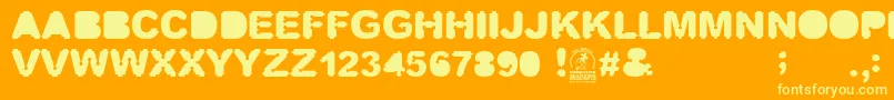Screwdriver Font – Yellow Fonts on Orange Background