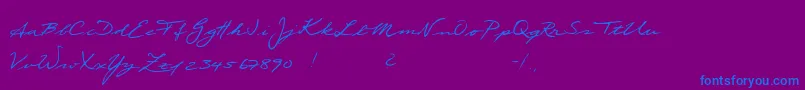 Scribble Font – Blue Fonts on Purple Background