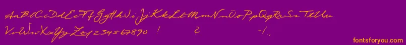 fuente Scribble – Fuentes Naranjas Sobre Fondo Morado