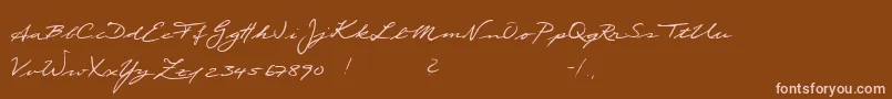 Scribble-Schriftart – Rosa Schriften auf braunem Hintergrund