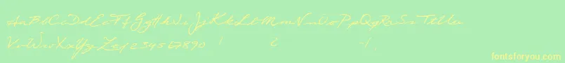 Scribble Font – Yellow Fonts on Green Background