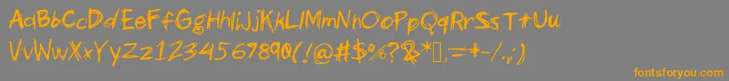 Scribbles  Giggles-Schriftart – Orangefarbene Schriften auf grauem Hintergrund