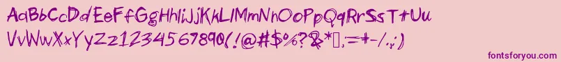 Scribbles  Giggles Font – Purple Fonts on Pink Background