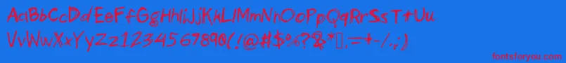 Scribbles  Giggles Font – Red Fonts on Blue Background