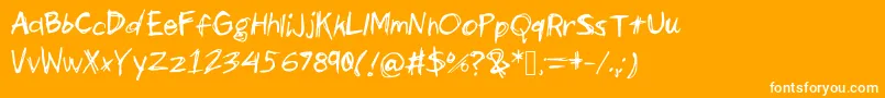 Scribbles  Giggles Font – White Fonts on Orange Background