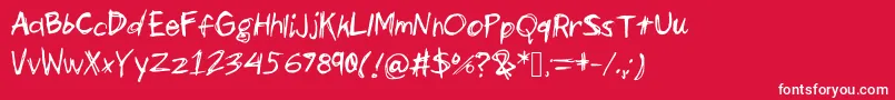 フォントScribbles  Giggles – 赤い背景に白い文字