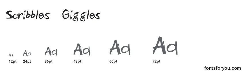Размеры шрифта Scribbles  Giggles
