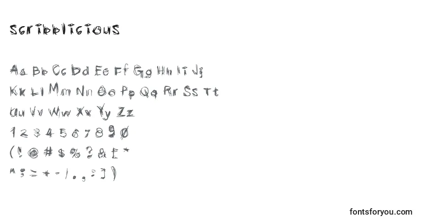 Scribblicious (139816)-fontti – aakkoset, numerot, erikoismerkit