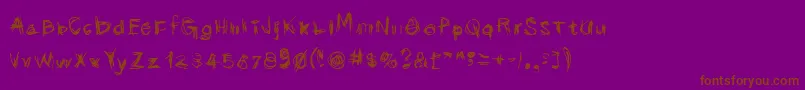 scribblicious-Schriftart – Braune Schriften auf violettem Hintergrund