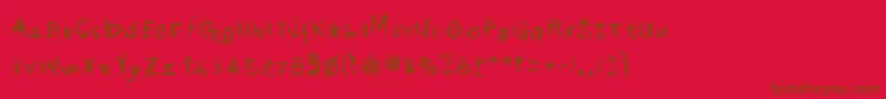 scribblicious Font – Brown Fonts on Red Background