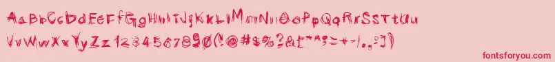 scribblicious Font – Red Fonts on Pink Background