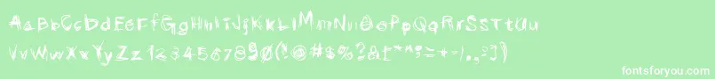 フォントscribblicious – 緑の背景に白い文字