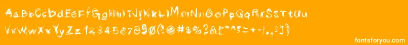 scribblicious-Schriftart – Weiße Schriften auf orangefarbenem Hintergrund