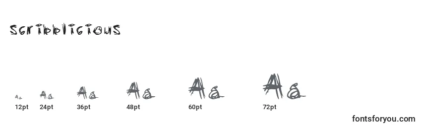 Scribblicious (139816) Font Sizes