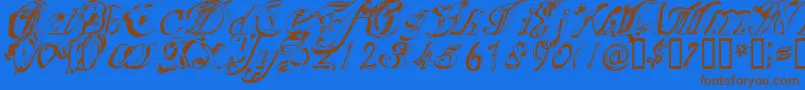 SCRIC    Font – Brown Fonts on Blue Background