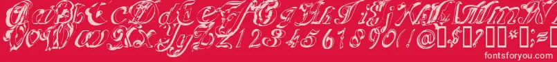 SCRIC   -fontti – vaaleanpunaiset fontit punaisella taustalla