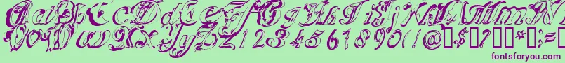 SCRIC    Font – Purple Fonts on Green Background