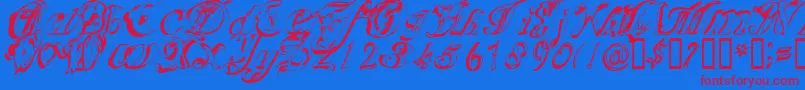 SCRIC    Font – Red Fonts on Blue Background