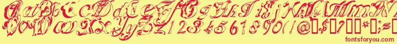 SCRIC    Font – Red Fonts on Yellow Background