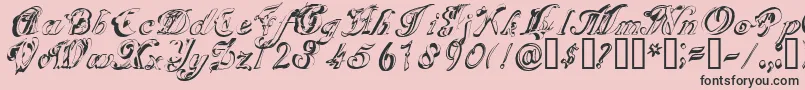 SCRIG   -fontti – mustat fontit vaaleanpunaisella taustalla