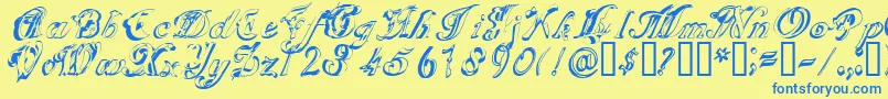 SCRIG    Font – Blue Fonts on Yellow Background