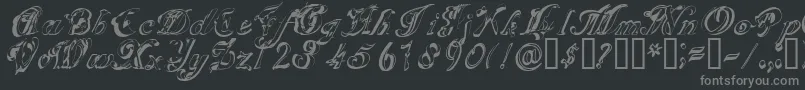 SCRIG   -Schriftart – Graue Schriften auf schwarzem Hintergrund