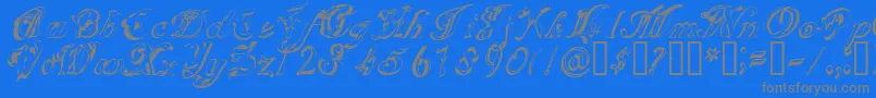SCRIG   -Schriftart – Graue Schriften auf blauem Hintergrund