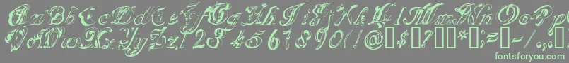 SCRIG    Font – Green Fonts on Gray Background