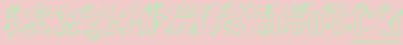 SCRIG    Font – Green Fonts on Pink Background