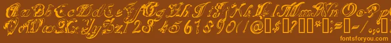 SCRIG    Font – Orange Fonts on Brown Background