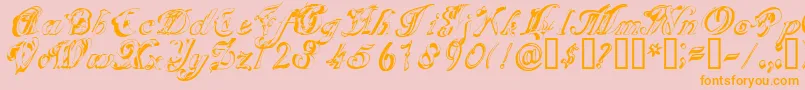 Fonte SCRIG    – fontes laranjas em um fundo rosa