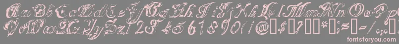 SCRIG   -fontti – vaaleanpunaiset fontit harmaalla taustalla