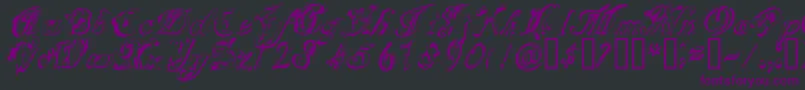 SCRIG   -fontti – violetit fontit mustalla taustalla