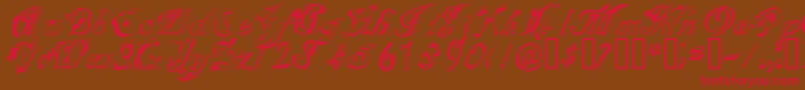 フォントSCRIG    – 赤い文字が茶色の背景にあります。