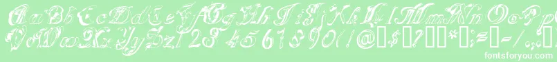 Шрифт SCRIG    – белые шрифты на зелёном фоне