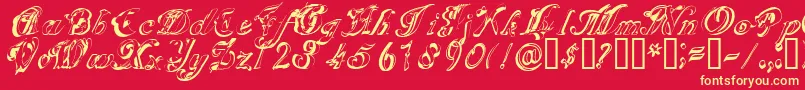 SCRIG    Font – Yellow Fonts on Red Background