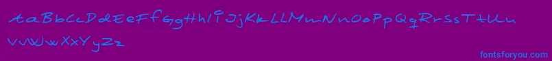SCRIM   -fontti – siniset fontit violetilla taustalla
