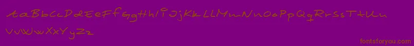SCRIM   -fontti – ruskeat fontit violetilla taustalla