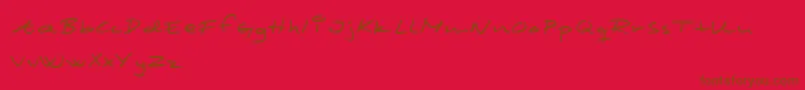 フォントSCRIM    – 赤い背景に茶色の文字