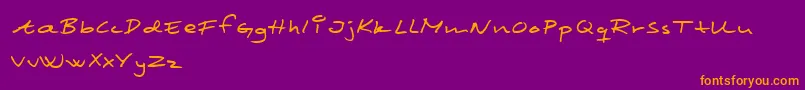 SCRIM   -fontti – oranssit fontit violetilla taustalla