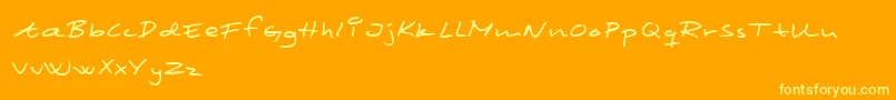 フォントSCRIM    – オレンジの背景に黄色の文字