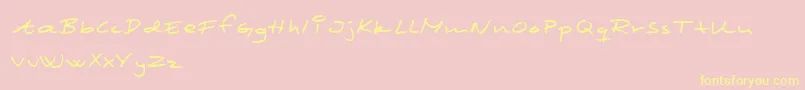 SCRIM   -fontti – keltaiset fontit vaaleanpunaisella taustalla